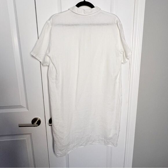 JAMES PERSE 100% Linen Mini Shirtdress White Size 2 Medium - Picture 5 of 10